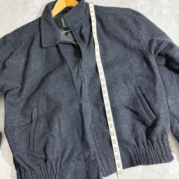 Vintage Woolrich Wool Bomber Jacket Navy USA Made Harrington Heritage Workwear L - Picture 11 of 12